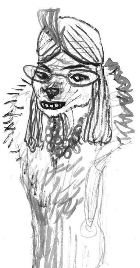 A hand-drawn pencil portrait — original artwork commissioned for Paw Prints NYC